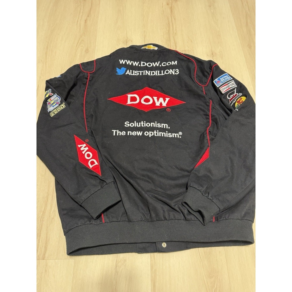 NASCAR Austin Dillon DOW NASCAR Jacket Men's 2XL Snap Front Embroidered Sponsors - Picture 7 of 7